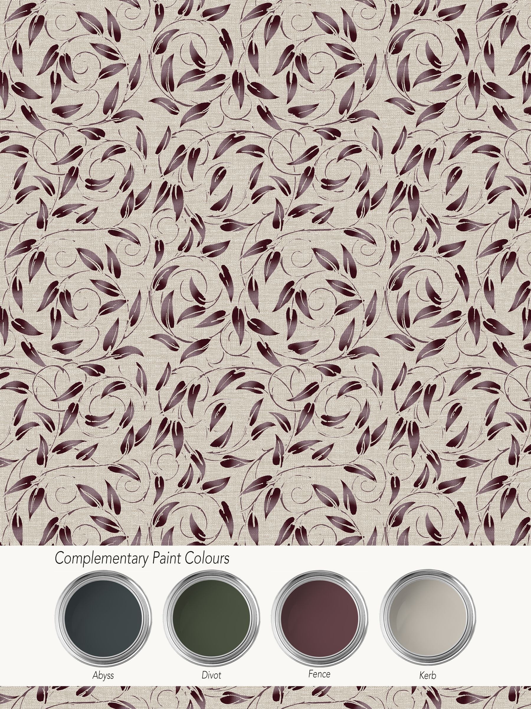 Laurence Llewelyn-Bowen red tit willow tree leaf wallpaper 10m, UK version