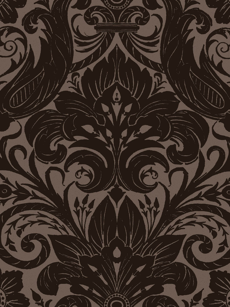 Laurence Llewelyn-Bowen Damask Sauvage flock wallpaper 10m, imported from the UK