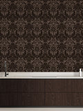 Laurence Llewelyn-Bowen Damask Sauvage flock wallpaper 10m, imported from the UK