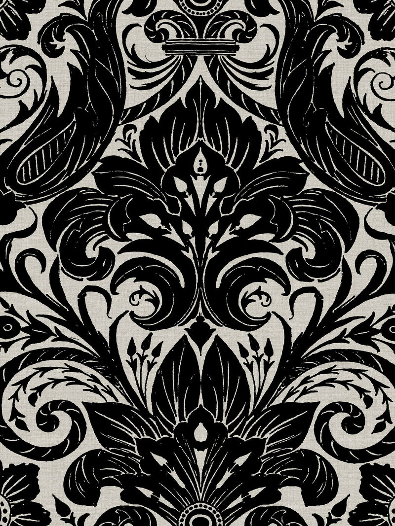 Laurence Llewelyn-Bowen Damask Sauvage flock wallpaper 10m, imported from the UK