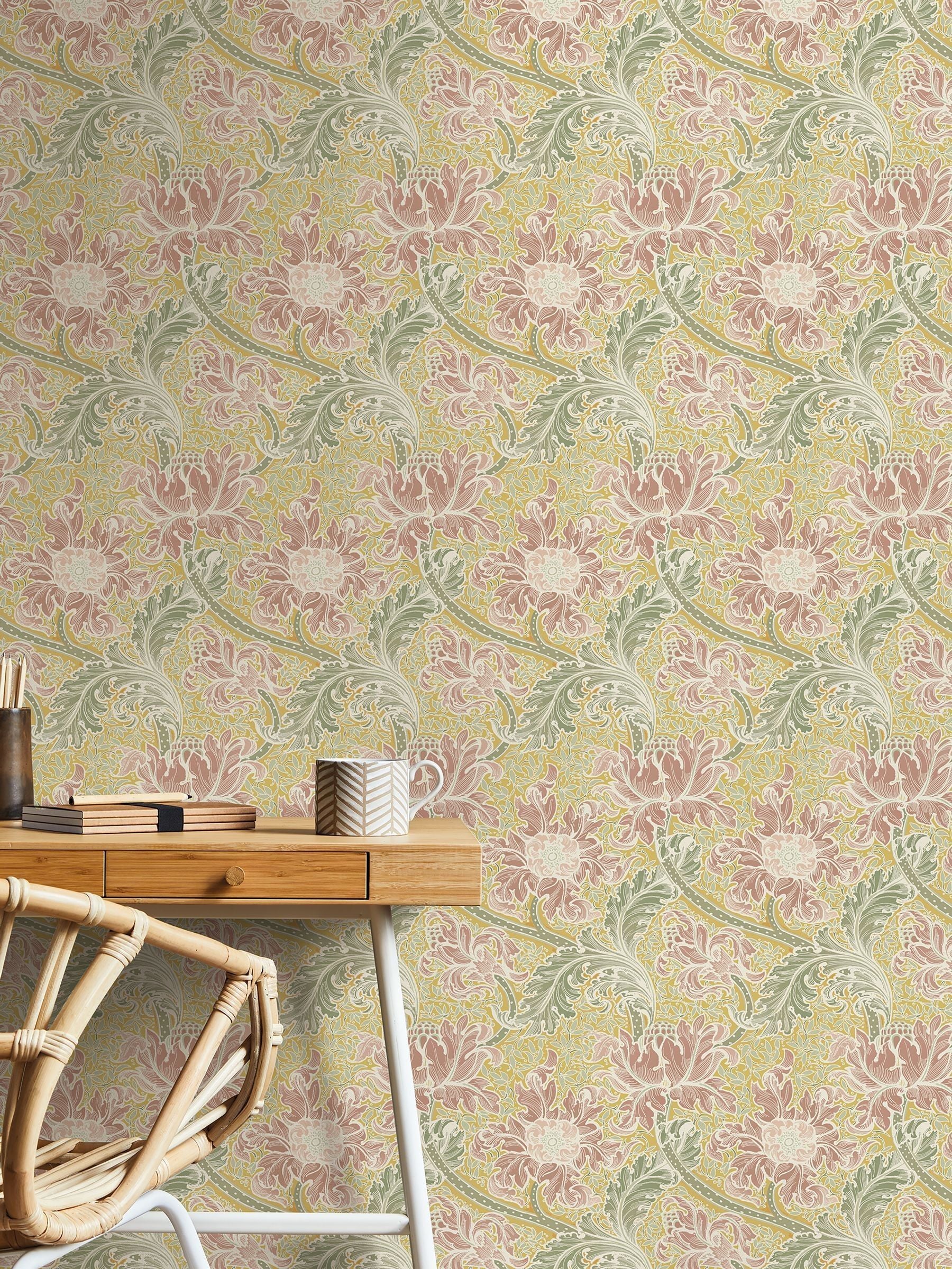 Laurence Llewelyn-Bowen Morris Major Floral Print Bronze Brown Wallpaper 10m