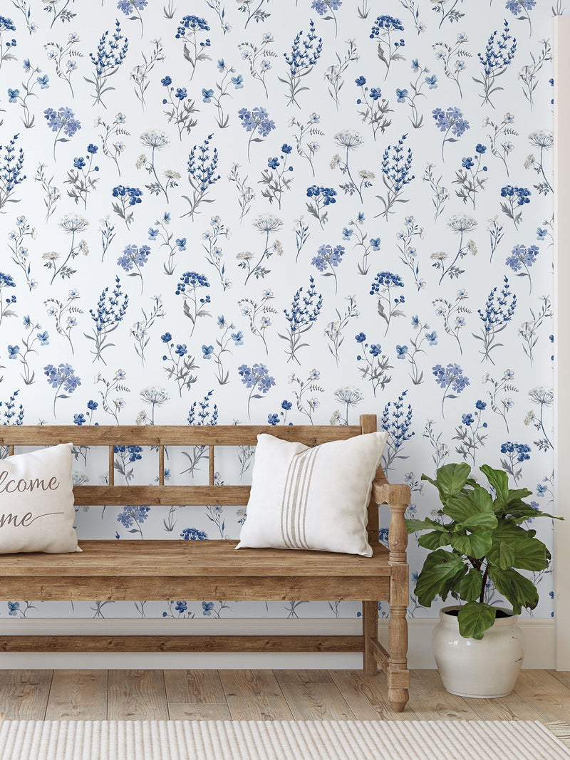Galerie Silver Grey Spring Blossom Botanical Wallpaper 10m x 53cm