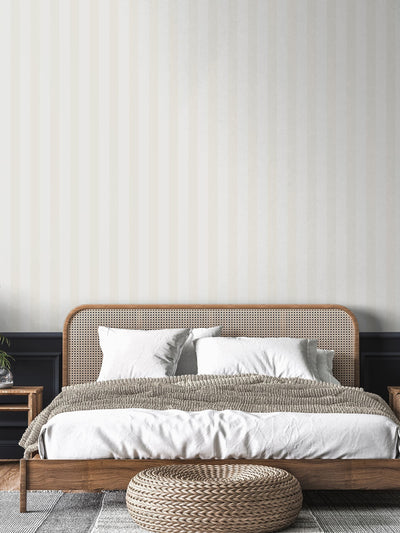 Next Style Sisters White Flock Stripe Wallpaper 10M- Buy online at McGrocer