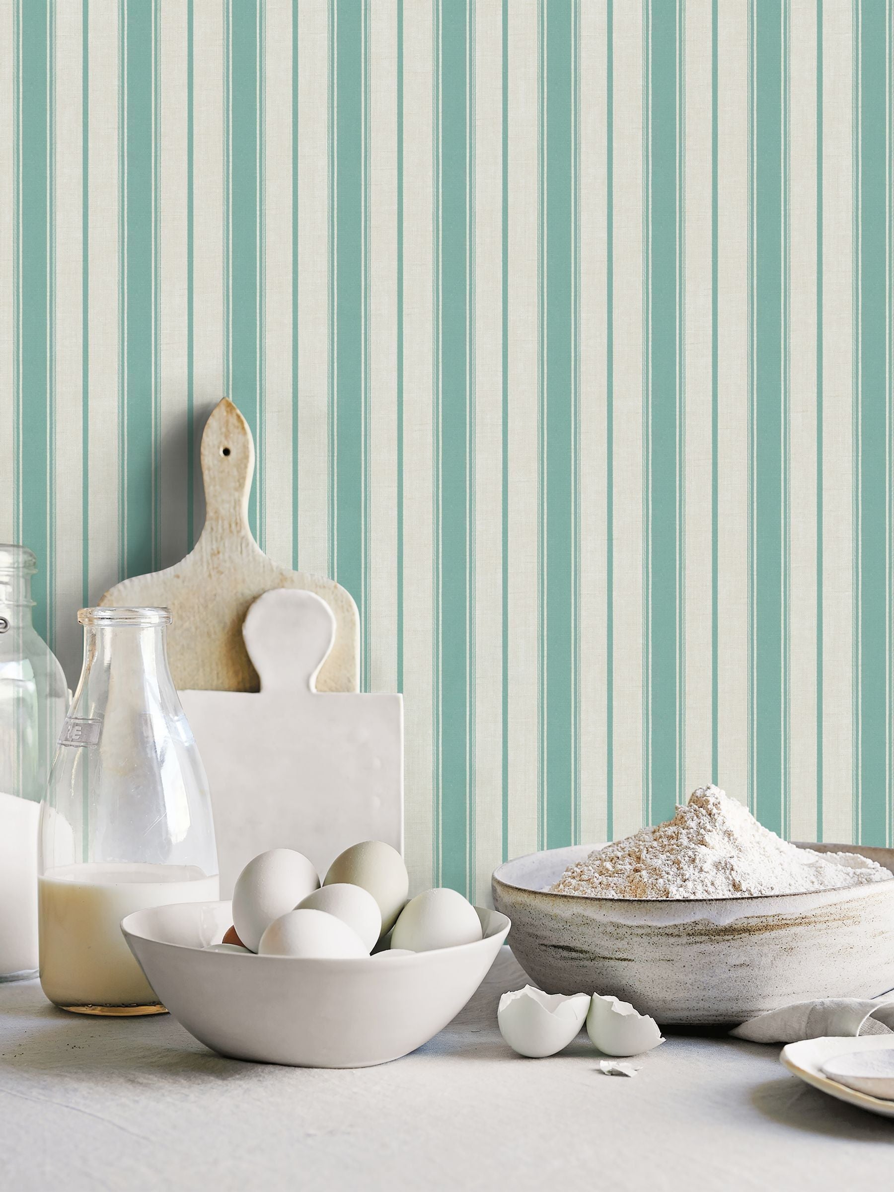 Galerie Blue French Country Stripe wallpaper 10M - British product