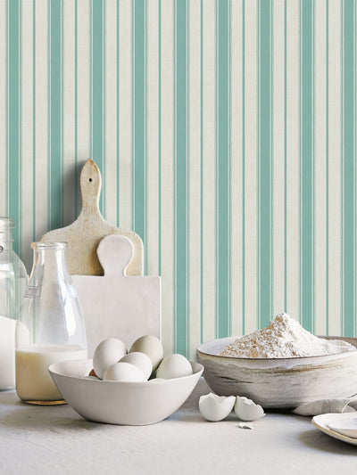 Next Galerie Blue French Country Stripe Wallpaper 10m- Buy online at McGrocer
