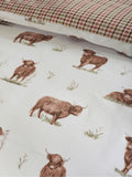 Catherine Lansfield Natural Angus Highland Cow Reversible Duvet Cover Set
