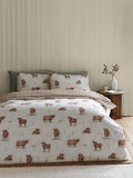 Catherine Lansfield Natural Angus Highland Cow Reversible Duvet Cover Set