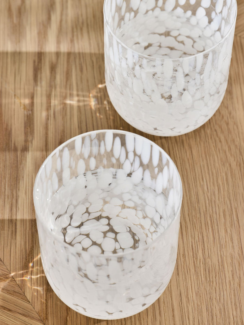 Nina Campbell white confetti glass tumblers set of 4 - British product