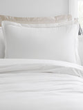 White Oxford lace trim duvet cover set - British product