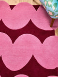 Eleanor Bowmer red pink squiggle wool tufted rug - British product