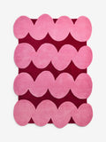 Eleanor Bowmer red pink squiggle wool tufted rug - British product