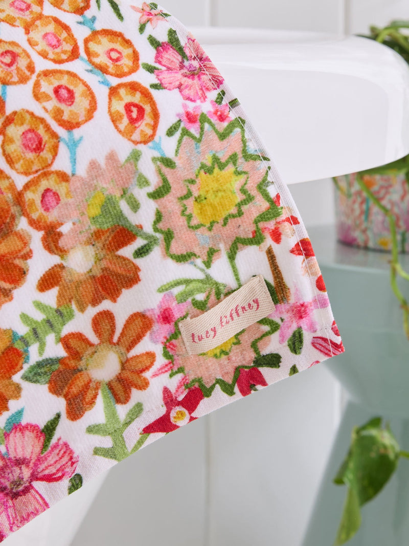 Lucy Tiffney floral cotton velour towel, UK version