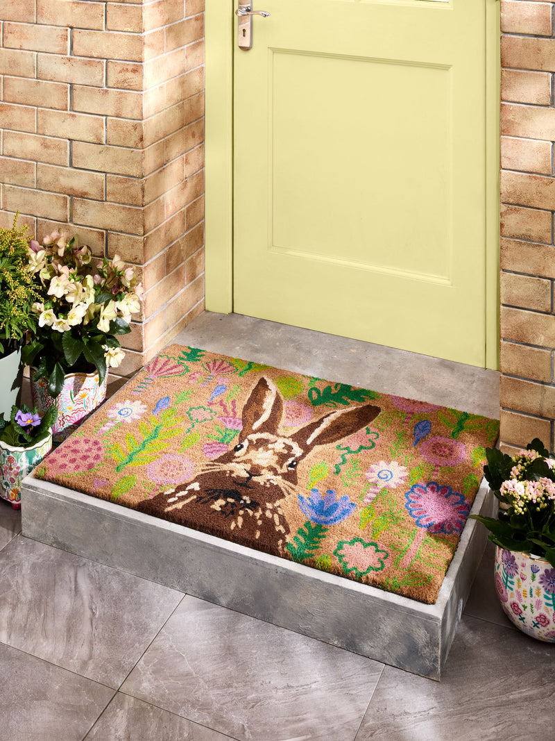 Lucy Tiffney Bon Bon The Bunny Floral Door Mat