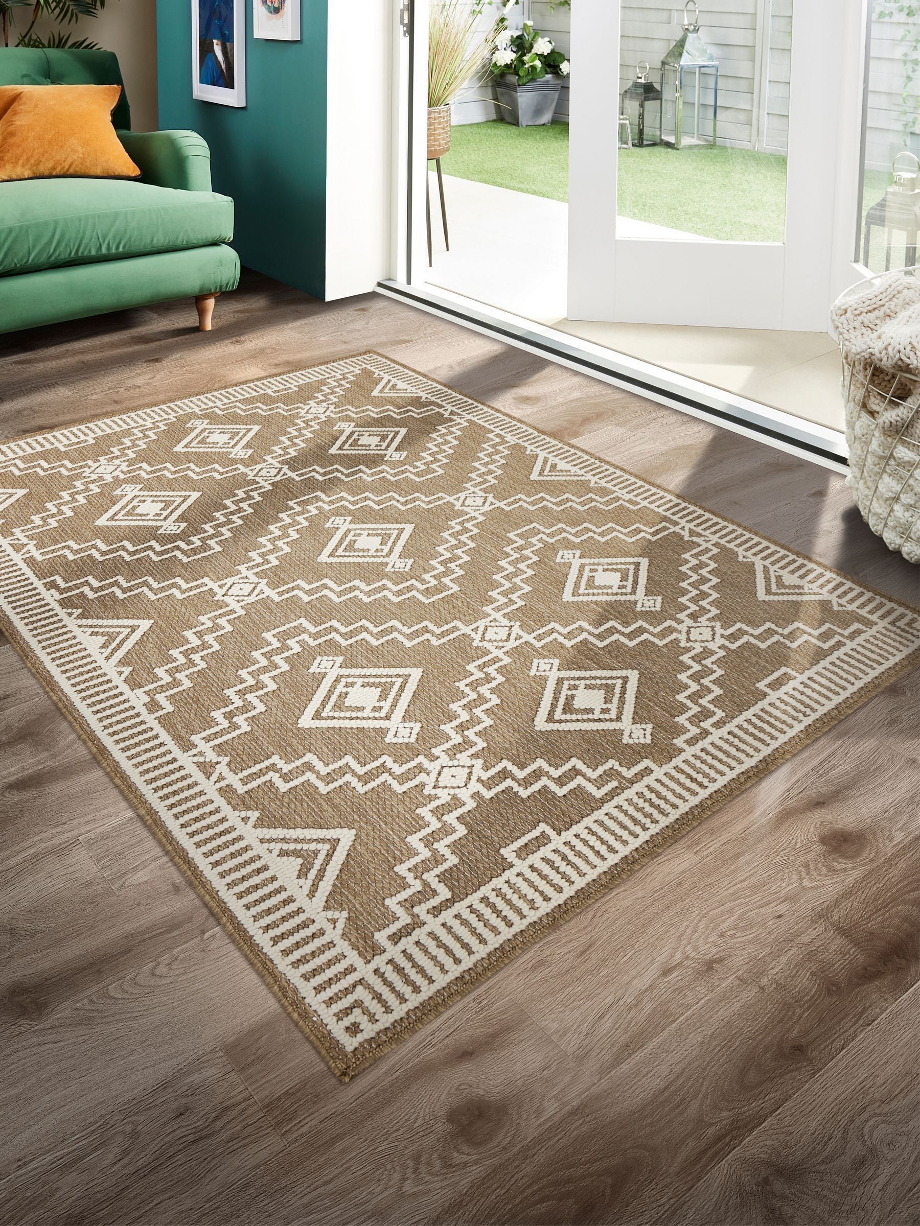 Origin Rugs Coffee Atlas Diamond patterned rug (British brand)