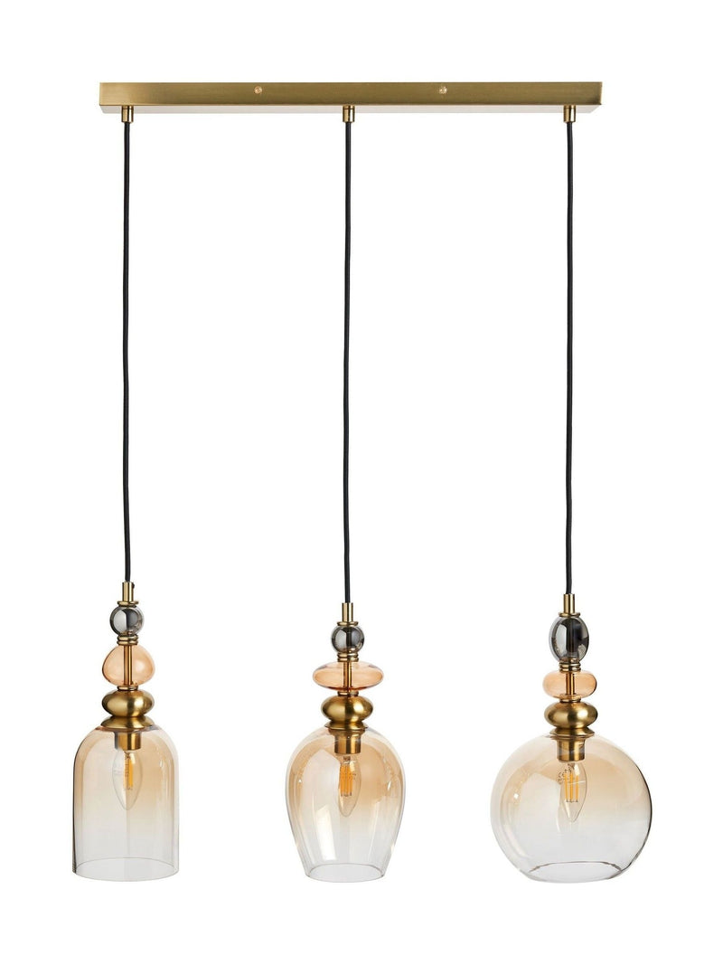 BHS Seline 3 light pendant brass and glass - British product