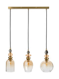 BHS Seline 3 light pendant brass and glass - British product