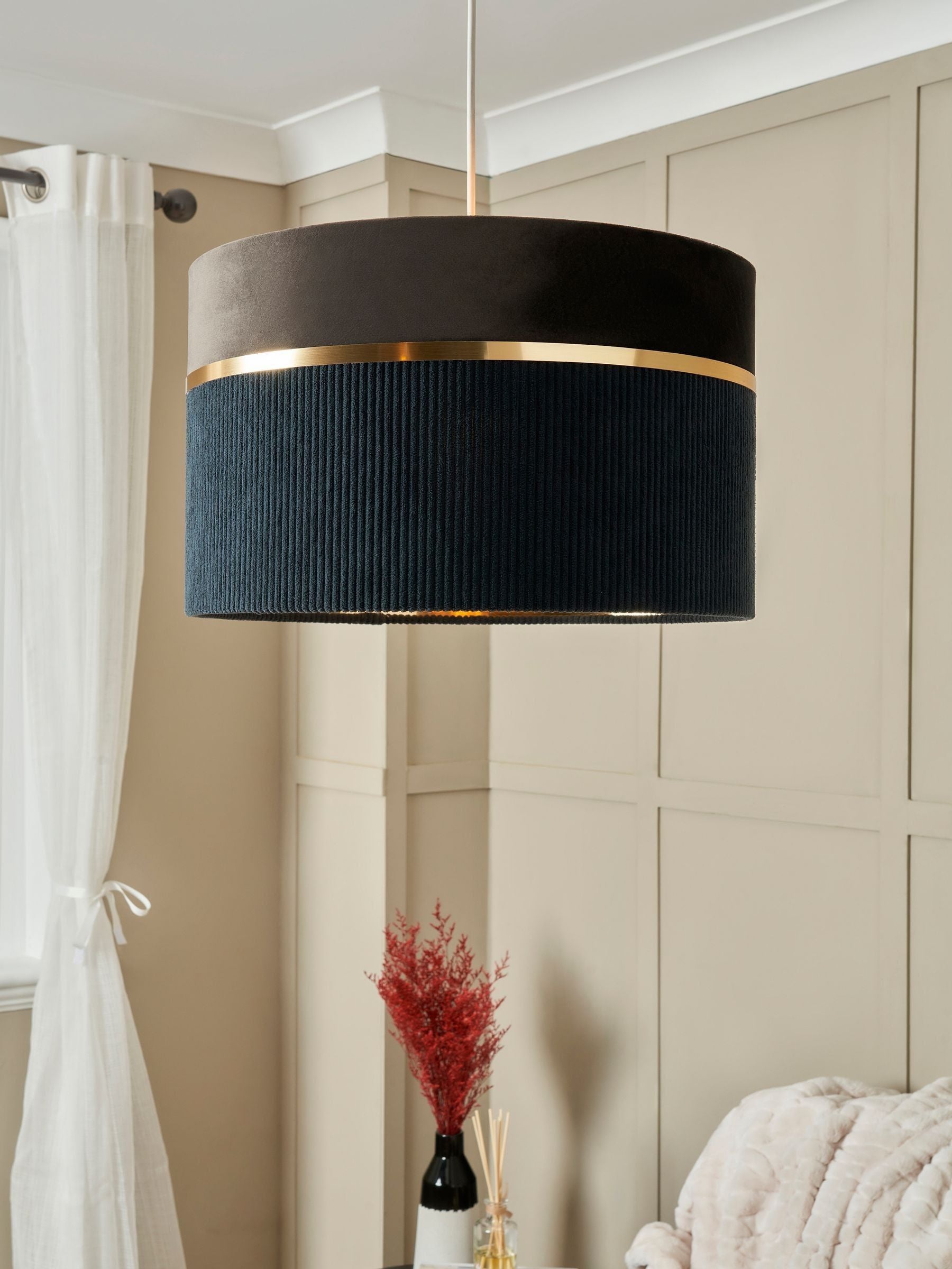 BHS Grey fabric ceiling light shade 40cm (British brand)