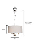BHS Henry 3 polished nickel pendant light, imported from the UK