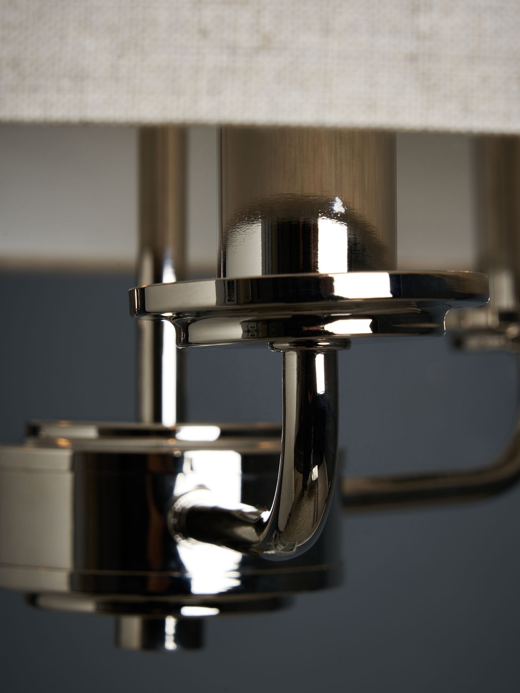 BHS Henry 3 polished nickel pendant light, imported from the UK