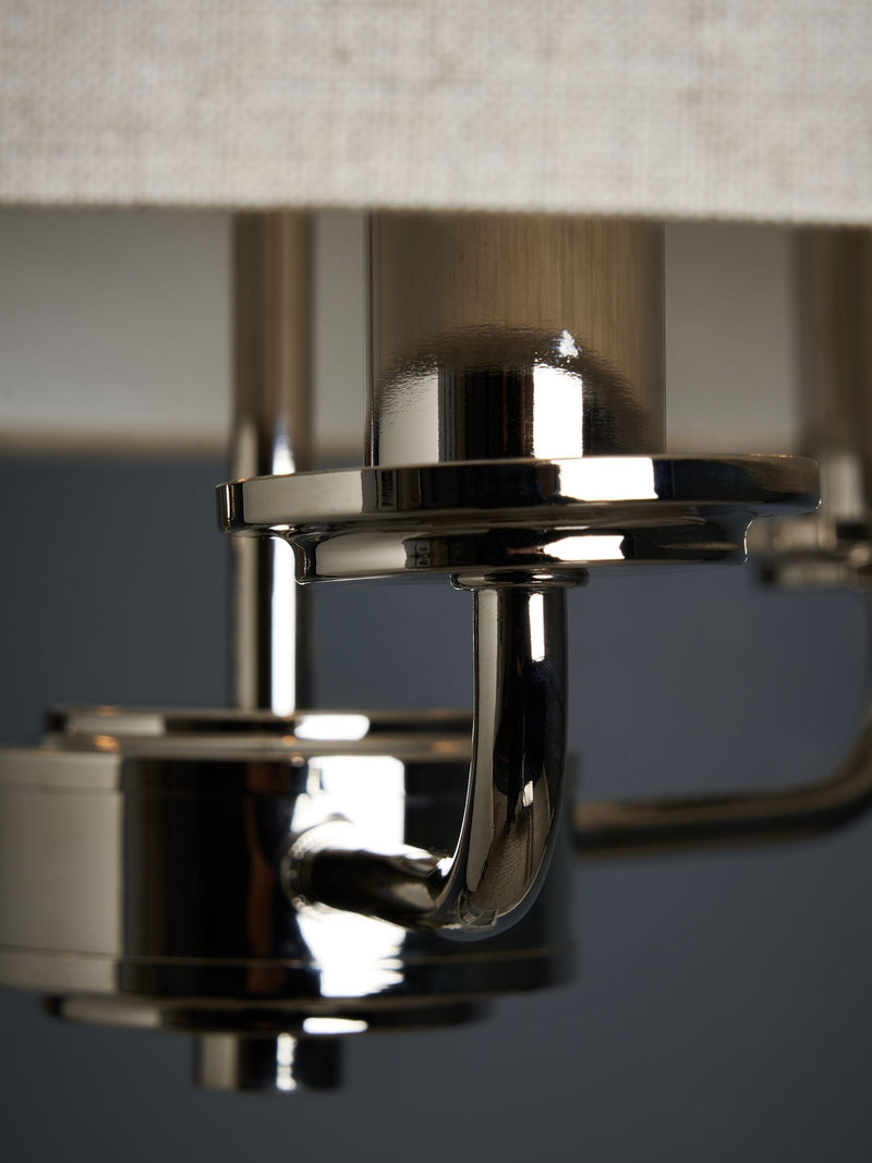BHS Henry 3 polished nickel pendant light, imported from the UK