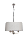 BHS Henry 3 polished nickel pendant light, imported from the UK