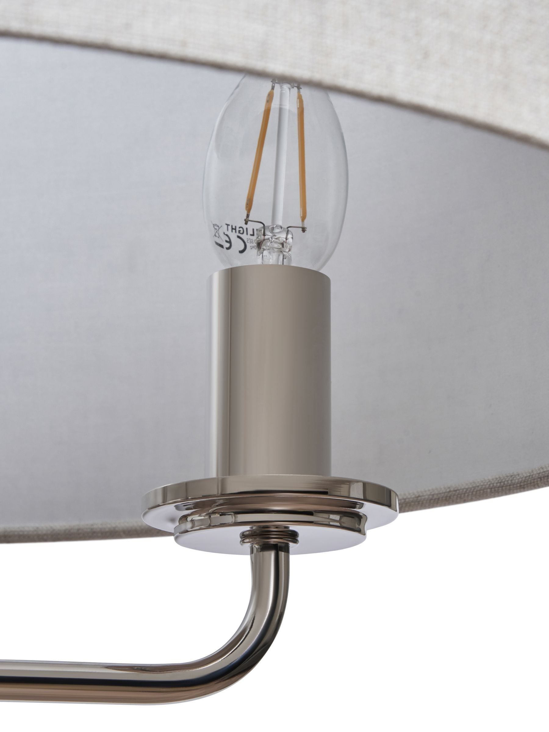 BHS Henry 3 polished nickel pendant light, imported from the UK