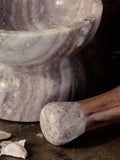 N.Premium marble and wood pestle and mortar 12cm (British brand)