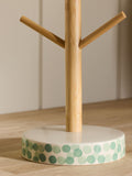 Ceramic chicken mug tree sage green bamboo pole 38cm - British product