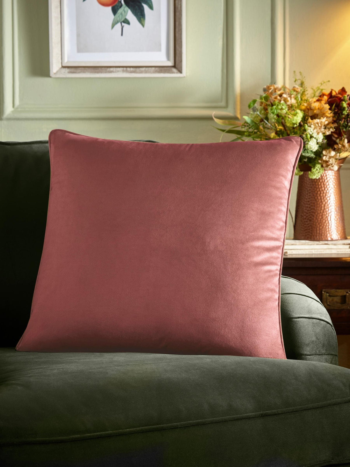 Appletree taupe velvet cushion 55x55 (British brand)