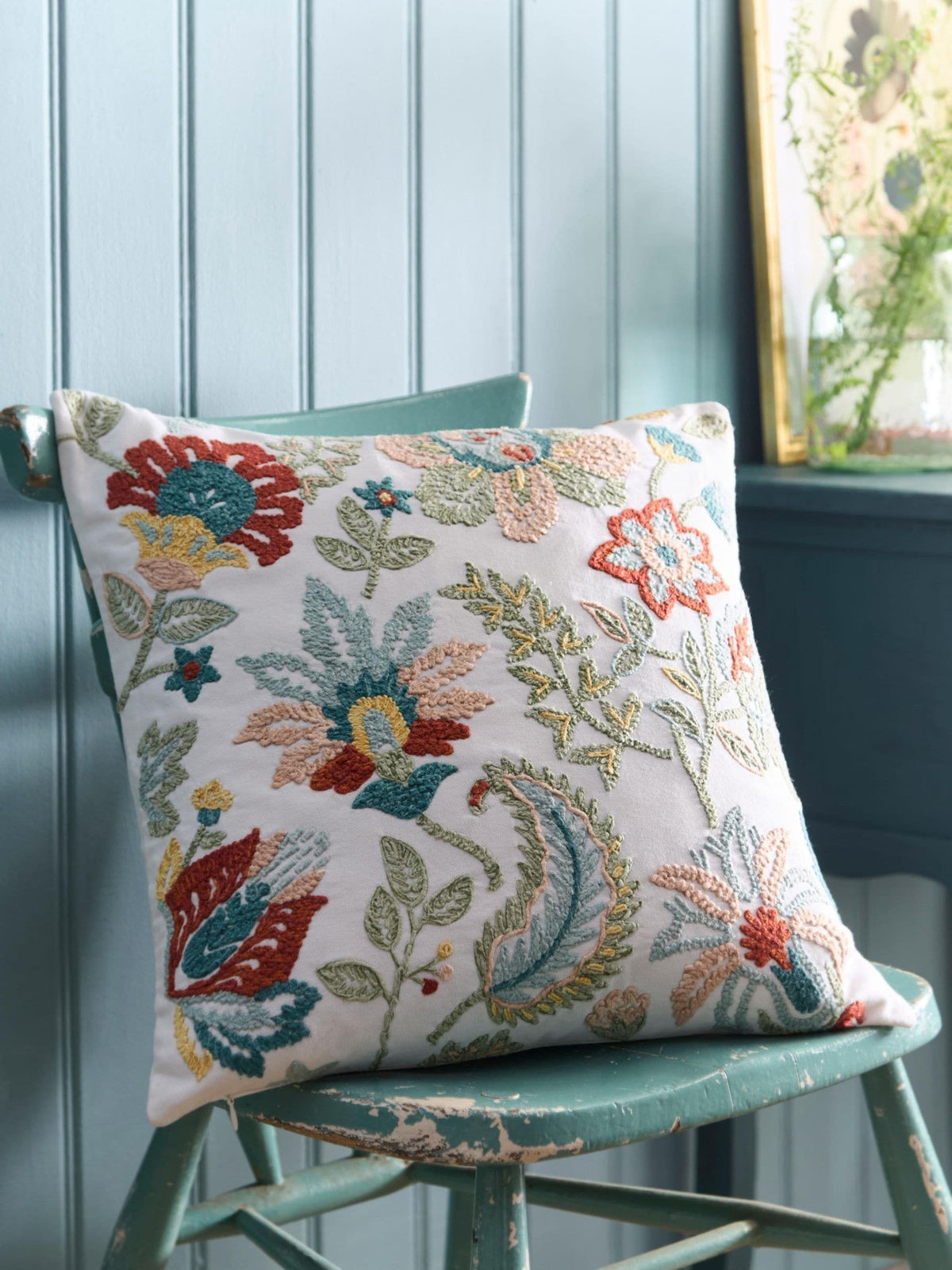 Appletree Amara embroidered filled cushion 43cm, UK version