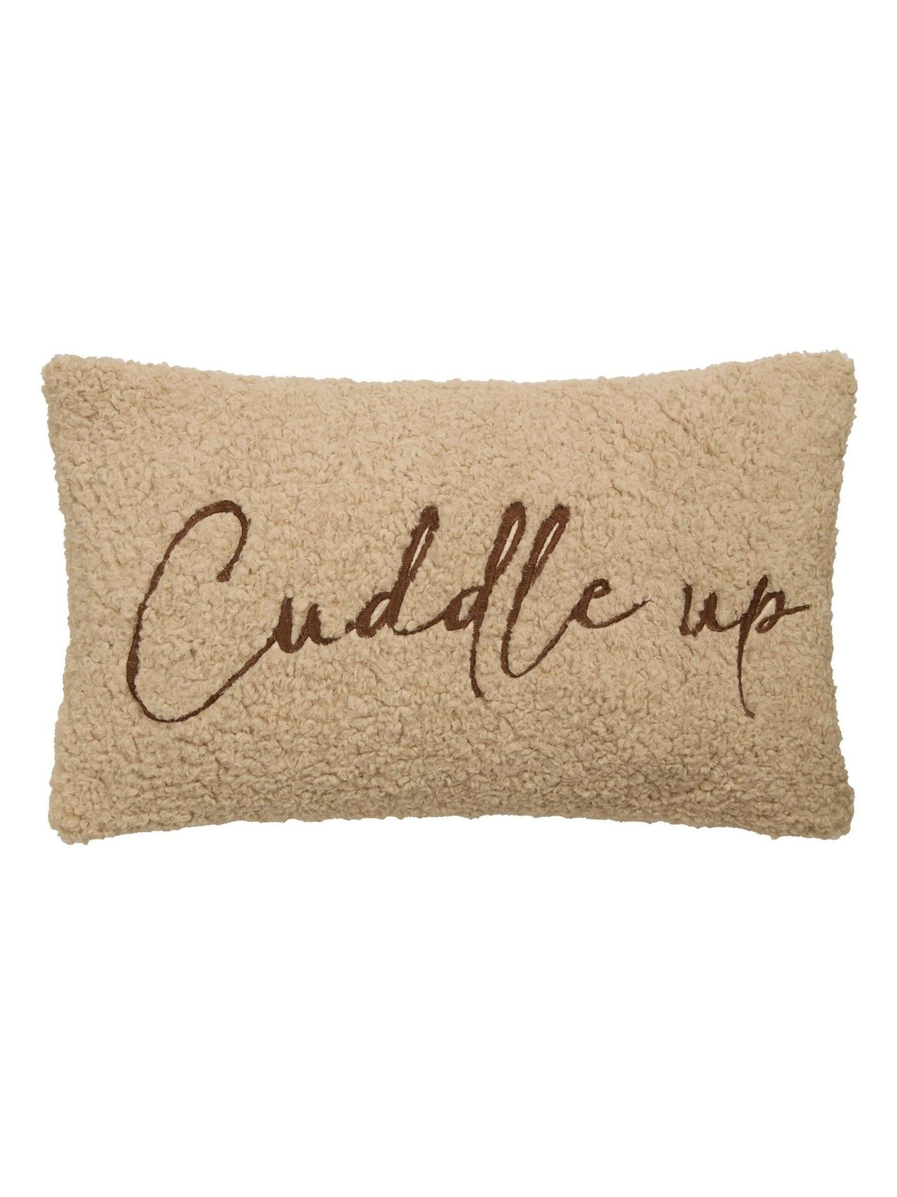 Fusion Cuddle Up cushion with boucle tufted face - British product