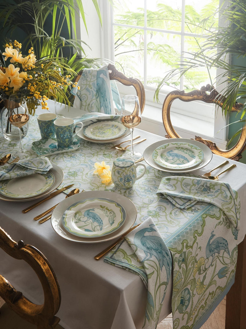 Laurence Llewelyn-Bowen Green Palm Print Court 100% Cotton Table Runner
