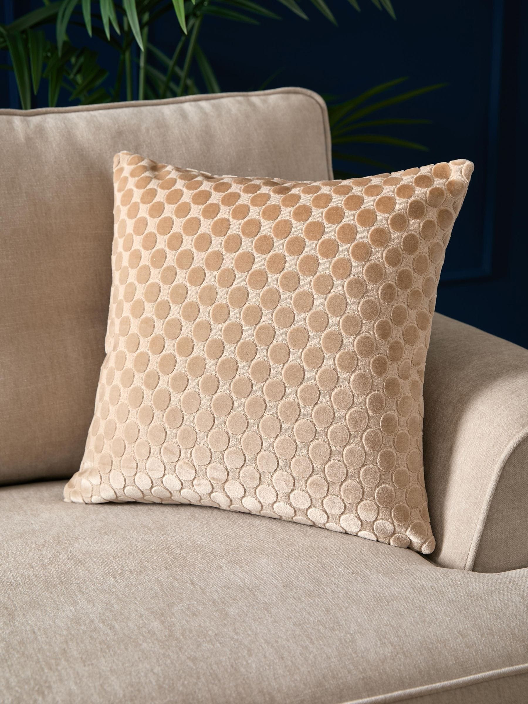 Soiree Green Velvet Spot Filled Cushion