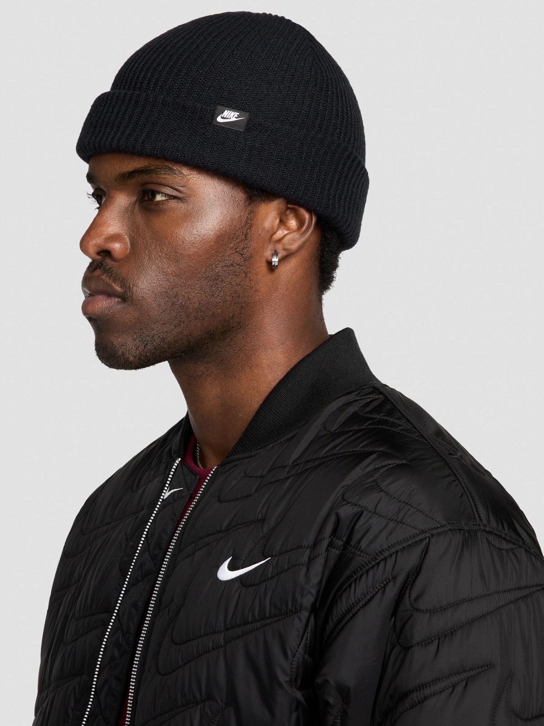 Nike black beanie hat, UK version