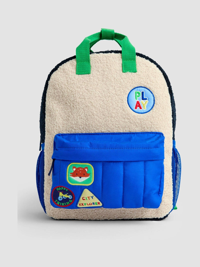 JoJo Maman Bébé Borg colour block medium backpack (British brand)