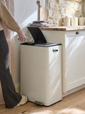 60L black 3 compartment recycling soft close pedal bin - British product