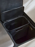 60L black 3 compartment recycling soft close pedal bin - British product