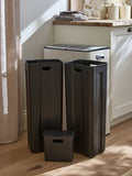 60L black 3 compartment recycling soft close pedal bin - British product