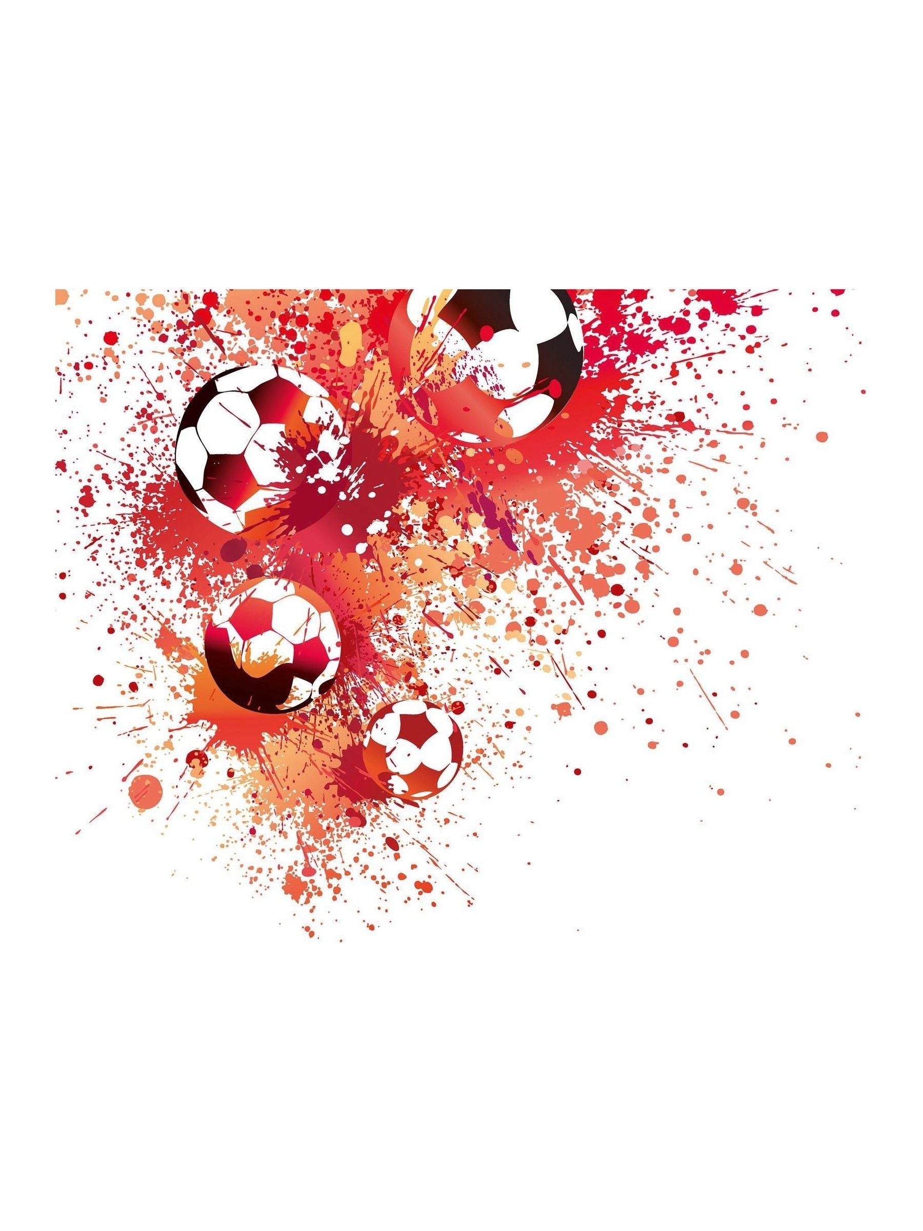 Origin Murals Red Football Splash wall mural 3.5M x 2.8M (British brand)