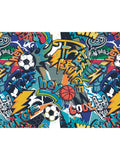 Origin Murals Blue Sports Graffiti wall mural 3.5M x 2.8M - British product