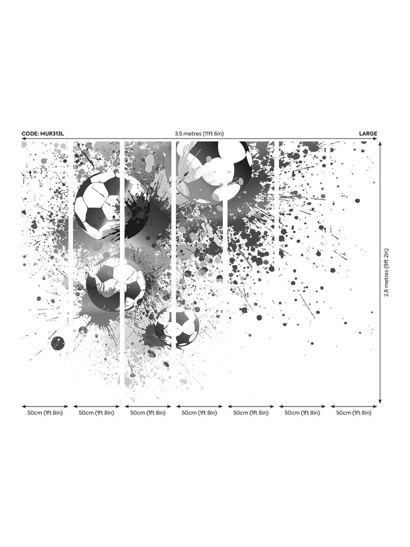 Origin Murals football splash wall mural 3.5x2.8m, imported from the UK