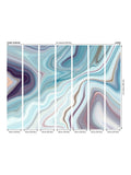 Origin Murals soft teal marbled ink wall mural 3.5m x 2.8m - British product