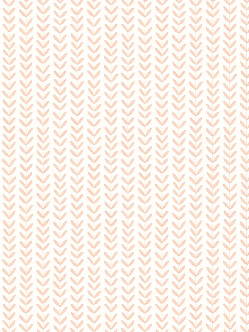 Hoopla Walls Apricot Ditsy Leaf Stripe A4 Wallpaper Sample