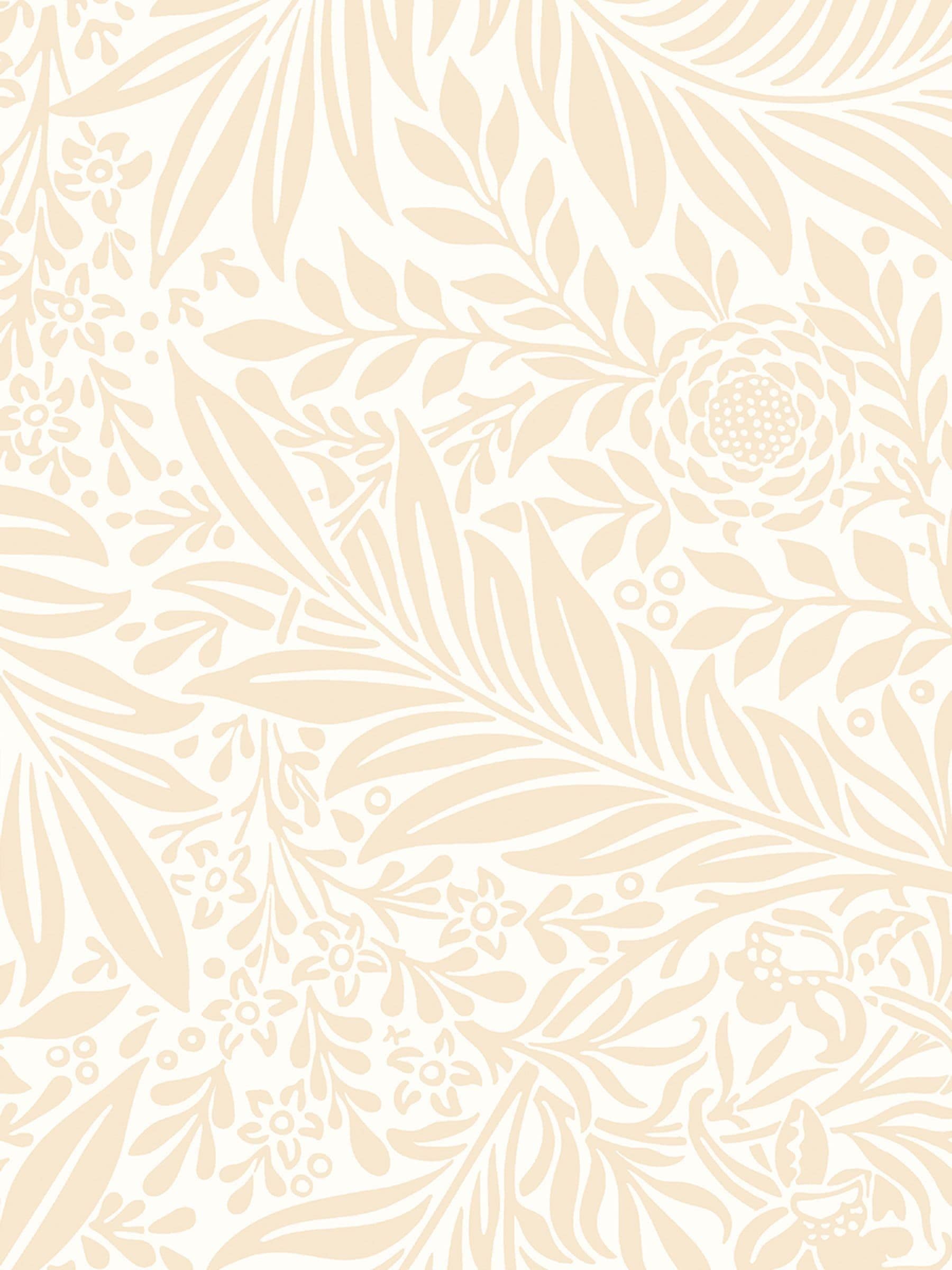 Hoopla Walls Butter Ditsy Leaf Stripe A4 Wallpaper Sample