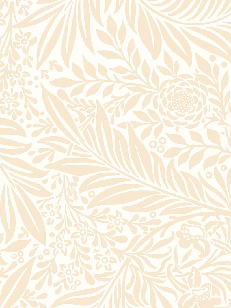 Hoopla Walls Butter Ditsy Leaf Stripe A4 Wallpaper Sample