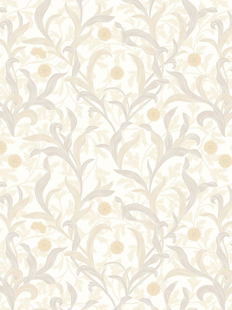 Hoopla Walls wallpaper sample stone floral print trail A4, UK version