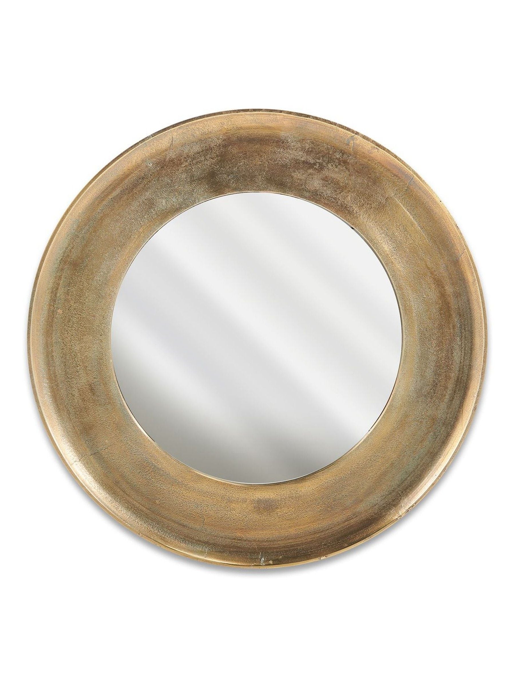 Nkuku antique brass Yakira mirror 62cm width - British product