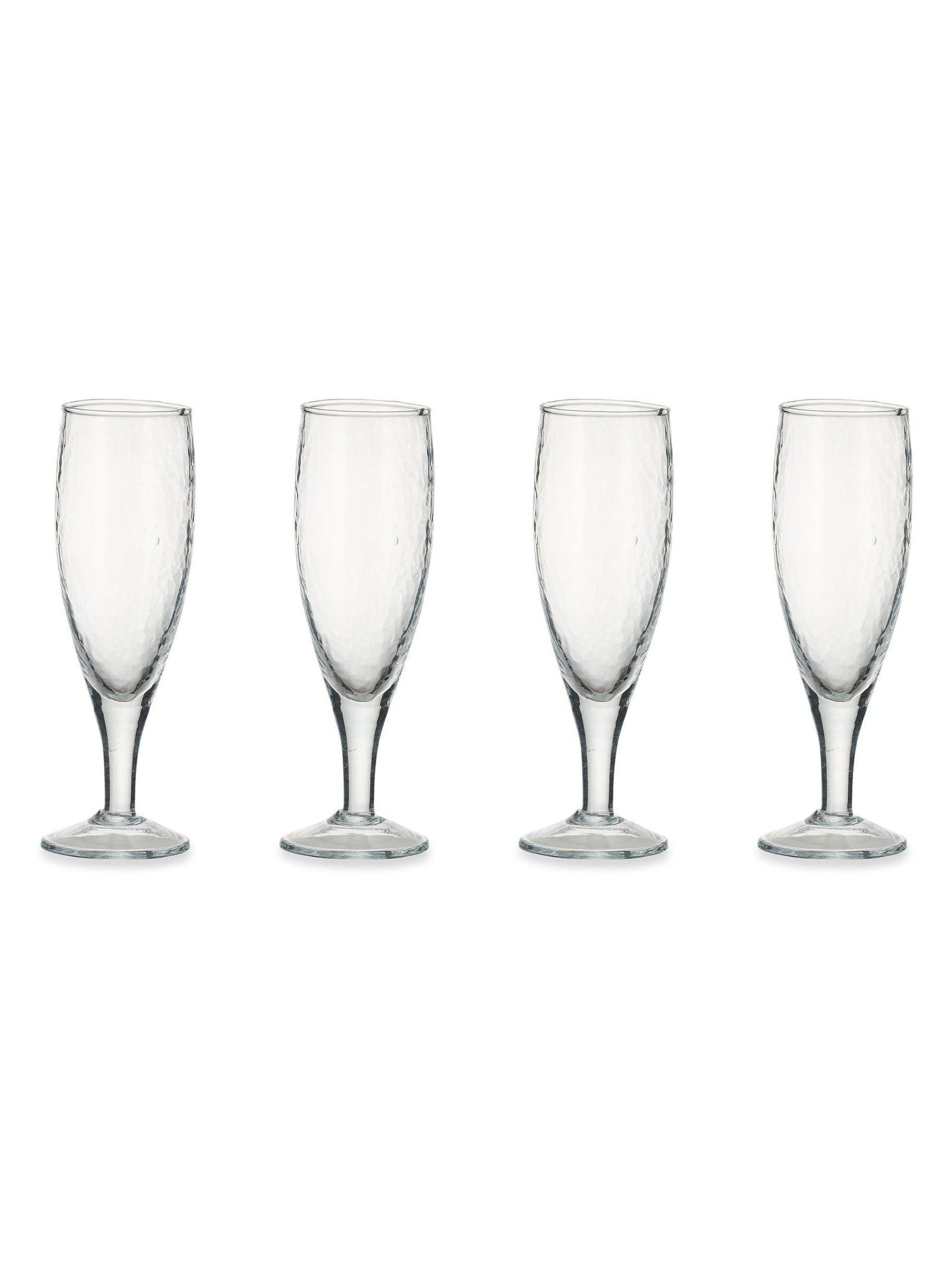 Nkuku Yala hammered champagne glass set of 4, imported from the UK