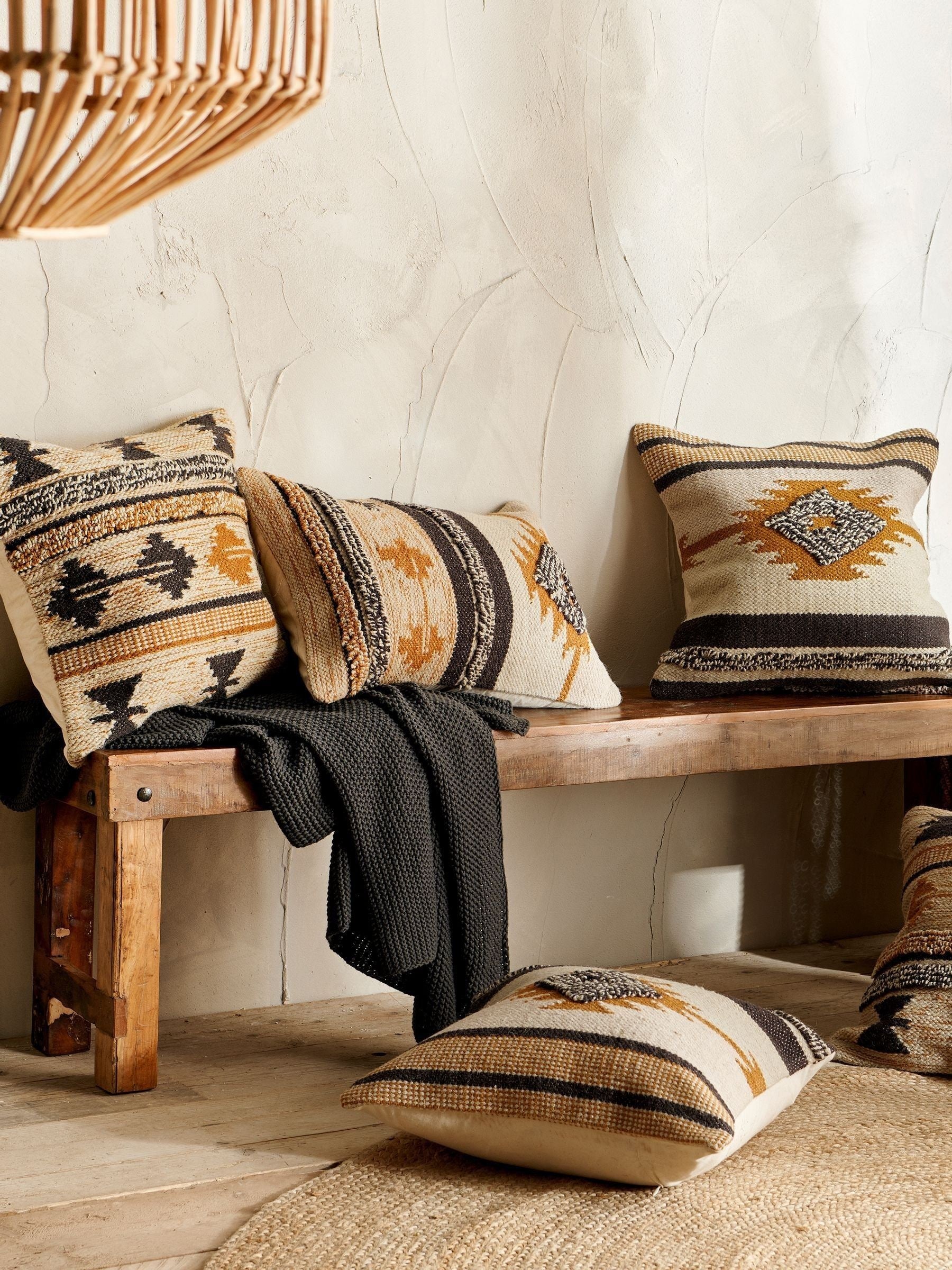 Nkuku mustard cushion cover 40x40cm (British brand)