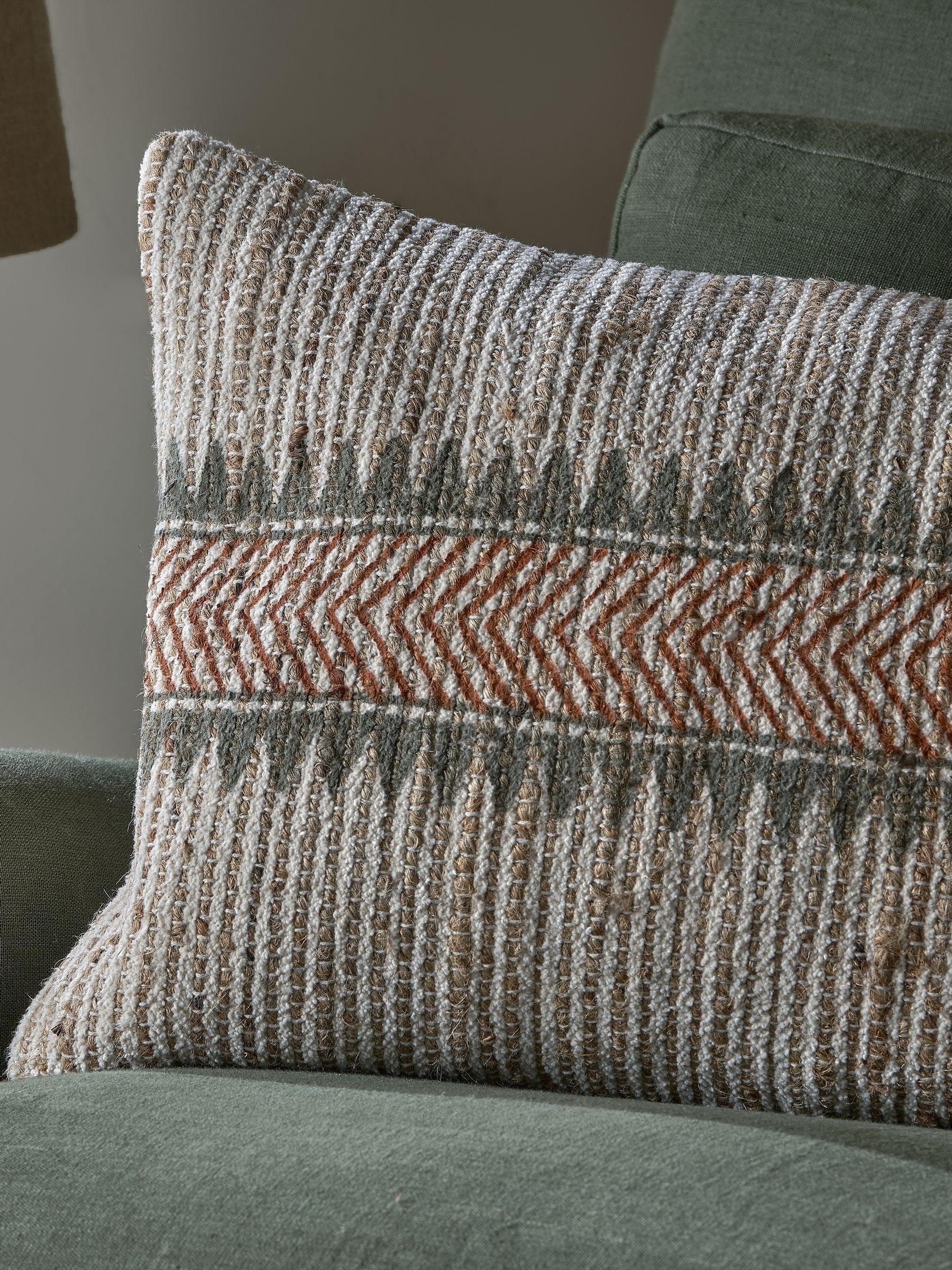 Nkuku natural jute and cotton cushion cover 42x62cm, imported from the UK
